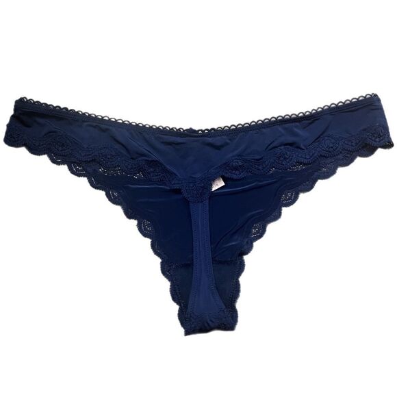 Victorias Secret Dream Angels Floral Lace Detail Thong panty blue Large - Picture 2 of 2